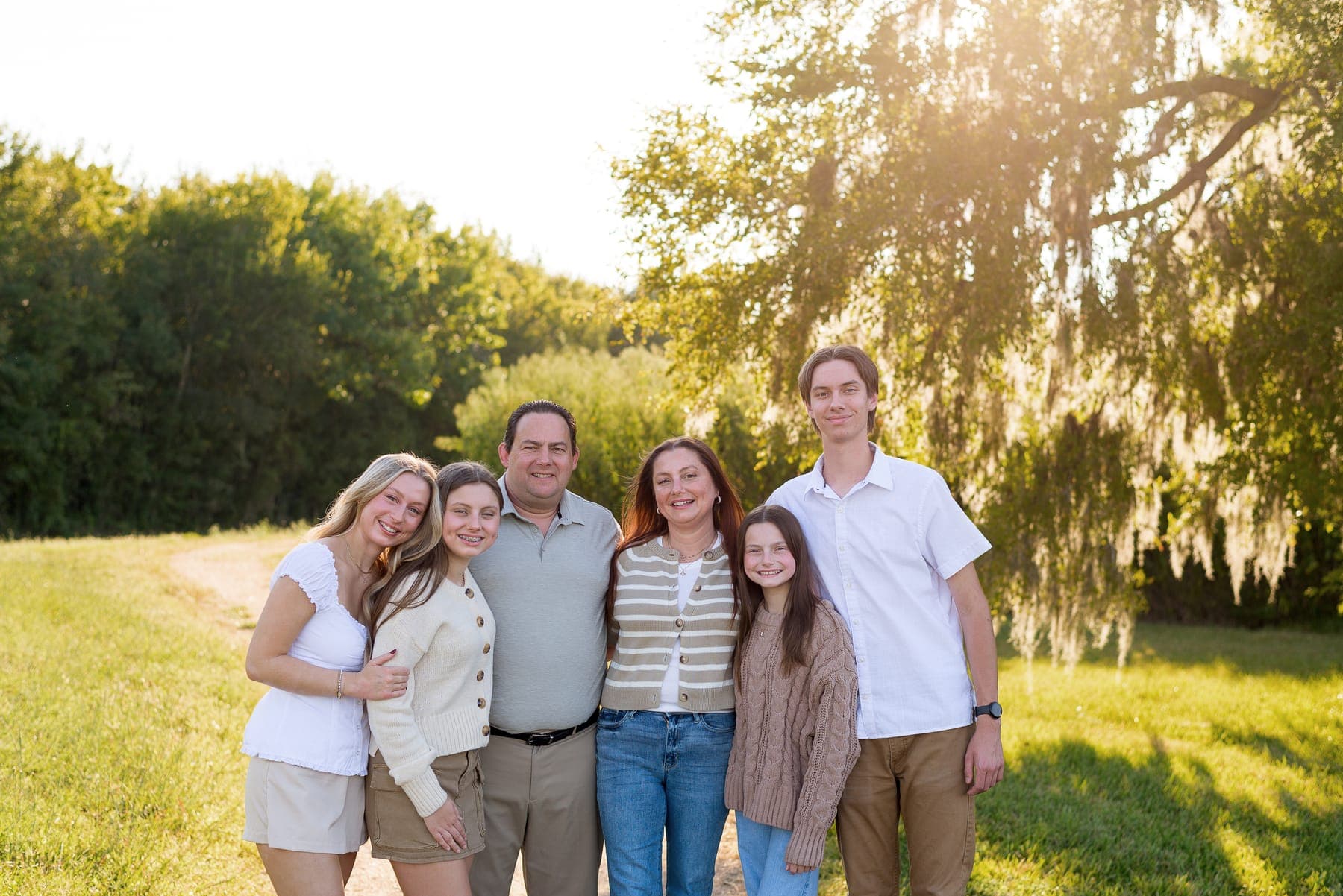 The Gerhardt family together outside their Houston home